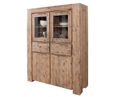 Invicta Interior Dynamic24 Giant - Vitrina de Madera de Acacia, 140 cm, Color Gris