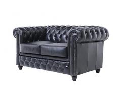 Chesterfield Showroom - Chesterfield Original Sofá - 2 plazas - Este sofa esta hecho completamente a mano - Negro - 150 x 79 x 92