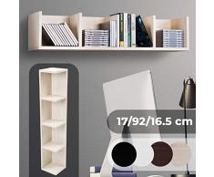 Estantería de CD DVD - para 80 CDs, 17x92x16,5cm, 4 Compartimentos, Madera, Color: Arce - Almacenamiento de Pared, Cubos, Librería, Soporte de Disco, CDs