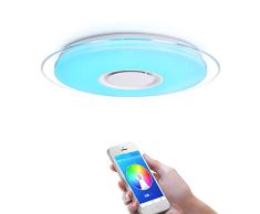 OFFDARKS - Plafóns LED Lámparas de Techo con Altavoz Bluetooth, APP Mando a Distanci + brillo ajustable + color change (A - 36W ⌀450MM Redondo)