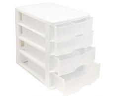 Cajonera de plástico Blanca 4 cajones 35 x 27 x 35.5 cm