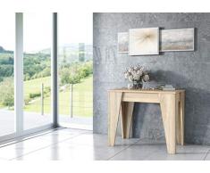 SelectionHome - Mesa TM 140 Consola de Comedor Extensible 3 Posiciones, Acabado en Color Roble, Medidas: 53,6 a 146,6 cm (Largo) x 74 cm (Alto) x 90 cm (Fondo)