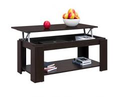 COMIFORT Mesa de Centro Elevable - Mueble con Revistero, Gran Almacenaje, Estilo Moderno, Muy Resistente, Fabricada en Europa, Color Wengué