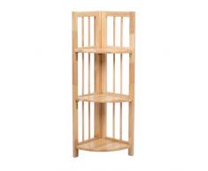 Premier Housewares - Estantería esquinera plegable con 3 estantes (madera de caucho, 30 x 30 x 97 cm)