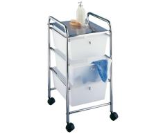 WENKO Cajonera Messina 3 cajones - 3 cajones, Acero, 33 x 65.5 x 39 cm, Cromo