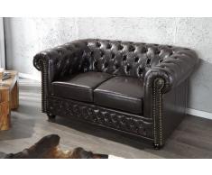 Estilo Retro 2 sofá Chesterfield con ribetes de color marrón oscuro con remaches!