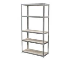 Ironside 140022 - Estantería de pie (madera y metal, 180 x 90 cm, 5 repisas, capacidad de carga: 200 kg)