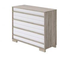 Movian Havel Japanese - Cómoda con 4 cajones, 40 x 100 x 82 cm (Efecto Roble)