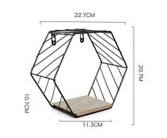 juman634 Estante de Rejilla Hexagonal de Hierro Creativo Estante de Planta Combinación Estante para Colgar en la Pared para el hogar Restaurante Estudio Decoración de la Pared