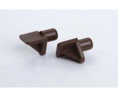 16 pieza Soporte de estantes Soporte de estanterías Soporte de estantes en escuadra, plastico, marron, diametro 6mm