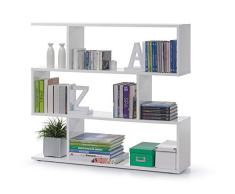 Habitdesign 301010BO - Estanteria baja, color blanco brillo, dimensiones 110 x 97 x 25 cm