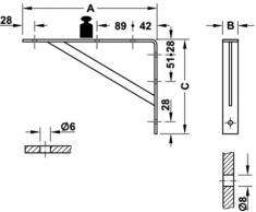 Consola de carga pesada Soporte de carga pesada soporte de estante SPARTA 3 TAMAÑOS 2 Colores STEG soldado con autógena Soporte estantería Angular estantería Capacidad carga 200 - 300 kg - galvanizado, 300 x 200 x 30 mm