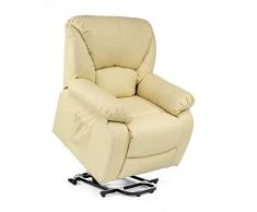 ECODE Sillón de Masaje Relax Elevador Levantapersonas Chamonix, Reclinación Eléctrica 160º, Función Calor, Programas Auto, Vibro Ondulación, A++, ECO-8590UP B (Beige)