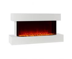 Klarstein Studio-2 Chimenea eléctrica simulación de llamas (potencia de 2000W, para espacios de hasta 40 m², estilo lounge, mando a distancia, simulación independiente del calor) - blanca