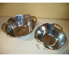 David Marshall Diseños Centro de Mesa, de la Firma (Sevilla), Fabricado en Aluminio y latón. Med.: 24x23x12,5 cms.