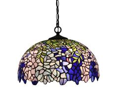 LYEJFF Lámpara Colgante de Estilo Tiffany, lámpara de Techo, lámpara de Techo, lámpara de Techo, lámpara de Techo, para Arte de vitrinas, Vintage, Restaurante, araña de Restaurante, 16 Pulgadas, E27
