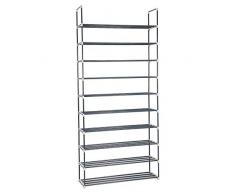 SONGMICS DIY Zapatero de 10 Niveles Estantería con Capacidad máx. de 50 Pares de Zapatos Color Gris LSA10G