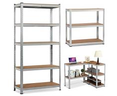 Yaheetech Estantería Estante de Almacenamiento con 5 Baldas Estante Industrial 180 x 90 x 40 cm
