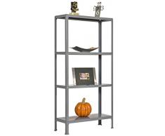 Estantería Metálica Homeclick metal plus 4/300 gris, Kit Homeclick metal, 1600x1000x300, 4 estantes, Simonrack
