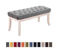 CLP Taburete Pie De Cama Ramses En Tela | Banqueta Altura De Asiento: 46 cm | Banco De Entrada con Base En Madera Blanca Antigua I Color: Gris, 100 cm