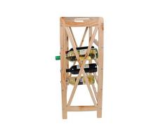 Estante de vino para 24 botellas botellero madera maciza marrón estilo natural