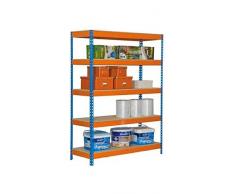 Estantería Metálica Kit Bricoforte Chipboard 1006-5 azul/naranja, 2000x1000x600, 5 estantes, Simonrack