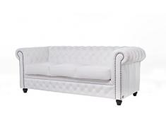 The Chesterfield Brand - Sofá Chester Brighton Blanco - 3 plazas - Hecho Artesanal en Cuero Natural