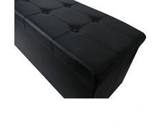 Asiento cubo taburete caja de almacenamiento plegable baúl - plástico, negro, 76x38x38