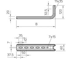 Obo-bettermann sist.band.portacbl. - Sop/escuadra transparente fijación pared-techo tpsa/345 galvanizado