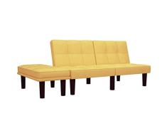 Festnight justable Sofá Cama Sofá Cama Reclinable Sofás de Salón Sofá de 2 Plazas de Tela Amarillo