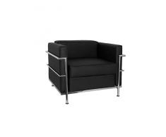 PIQUERAS Y CRESPO Modelo Nerpio - Sofa de Modulo/espera de una plaza - Tapizado en piel color negro
