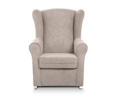SUENOSZZZ - Sillon orejero balancin Mecedora. Irene (Sillon Lactancia) Sillón tapizado Antimanchas acualine Color Beige. Mecedora para Dormitorio, Salon o habitacion de Bebe | Butaca Relax Lactancia