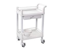 Jiamuxiangsi Carro de Belleza Carro de Almacenamiento con cajón, Estante de la Compra 2 Servicio médico sobre Ruedas, salón de Belleza Equipo móvil Estante Carro del Hotel (Talla : 54x37x90cm)