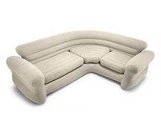 Intex 68575N, Sofá rinconera hinchable, 257x203x76 cm, color crema, three_seats, pvc - 97%; rayon - 3%