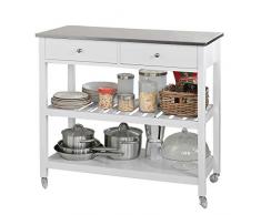 SoBuy® Carrito de servir, estantería de cocina, carrito de cocina móvil,FKW47-W,ES