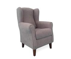 Gasten a gusto Sillón Butaca Orejera- Tela Anti-Manchas (Acualine), tamaño reducido para salón o Dormitorio. (Medidas : 103 * 74 * 78 cm.) para Ver la TV, Leer o Lactancia.… Gris
