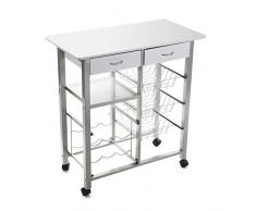 Versa 15810410 Carro de Cocina, Metal, Blanco, 82 x 40 x 76 cm