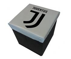 Juventus 3500 100 2131 Puff Caja, poliéster, Blanco/Negro, 31 x 31 x 4 cm