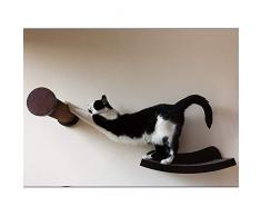 Anjing - Estantes para Gatos con diseño de Hamaca de Gato Curvada de Madera para Montar en la Pared