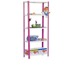 Estantería metálica Home Classic 5/300 Mini Rosa/Blanco, Kit Home Classic Colour, 1800x800x300, 5 estantes, Simonrack