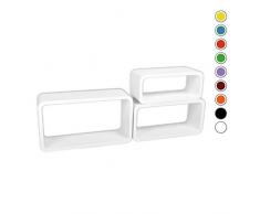 Estanterias Flotantes Diseño Moderno Cubos Para Pared con Forma de Cubo CD Retro Librero LO88 (Blanco)