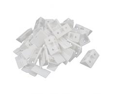 Sourcingmap – Asamblea Muebles Corner Brace Ángulo soporte de plástico blanco 24 piezas