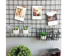 Rejilla Canasta Colgante de Hierro Montado En La Pared Decoración Práctico Estante de Almacenamiento DIY Innovador Macetero Estante Colgante de interior