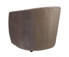 LOLAhome Butaca Vintage Gris tapizada de Terciopelo