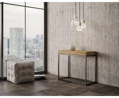 itamoby Consola Extensible de Madera y Hierro H77 X 40 X 90/300 cm Nordica Roble Classic