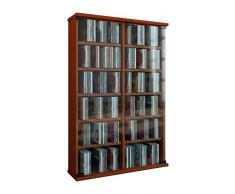 VCM Roma - Torre para CD/DVD, para 300 CDs, color Cerezo, dimensiones 92x60x18 cm