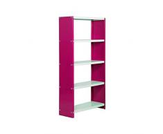 Estantería con tornillos para niños Habitat 5 estantes Rosa/Blanco Simonrack 1600x800x300 mms - Estantería para niños - Estantería infantil 100 Kgs de capacidad por estante