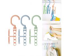 jdsjadjw Organizador De Perchas Multifunción 360 Estante Giratorio con Asa 5 Agujeros Percha Percha Rosa