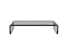 Duronic DM054 Soporte Monitor Ajustable, Elevador para Pantalla, Ordenador Portátil, Televisor, Medidas 50x20 cm, Metacrilato Negro, Soporta hasta 30 kg