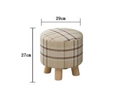 LG GL Taburete Cubo cilíndrico Tejido sofá Taburete Asiento Madera Maciza Taburete Mode Taburete Taburete casa Pier Zapatos Taburete, 27 * 29cm